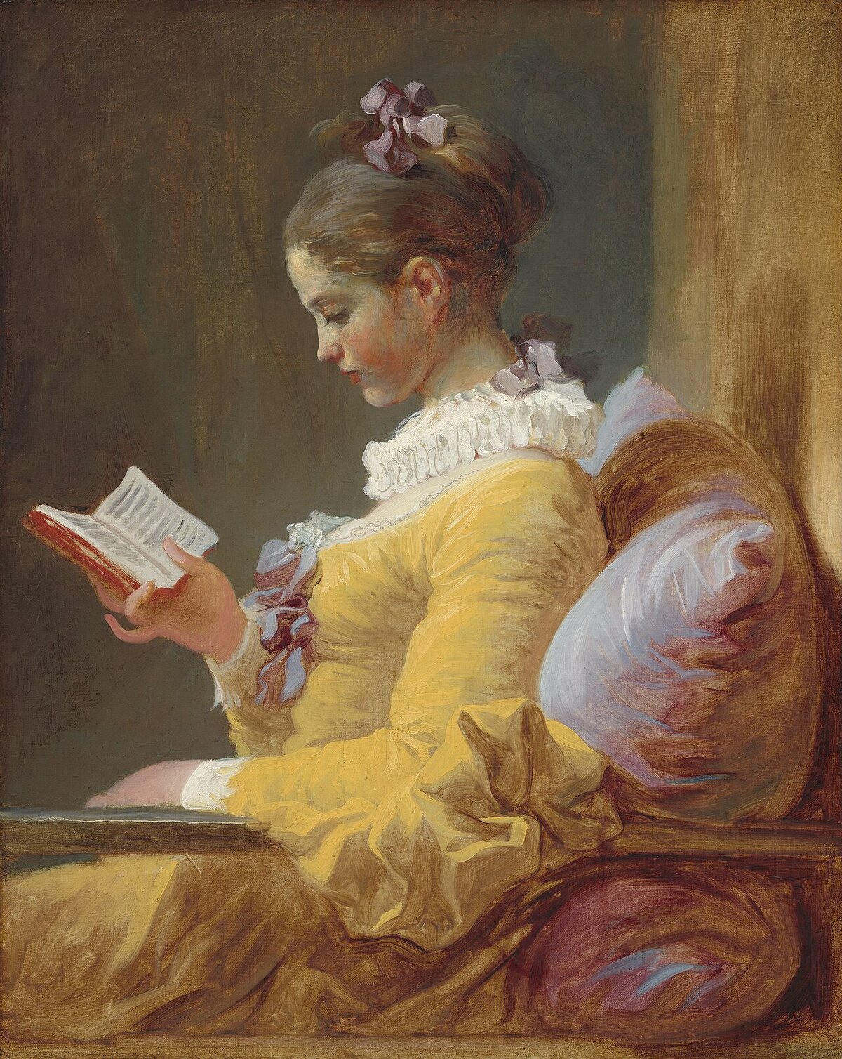 painting young girl reading fragonard