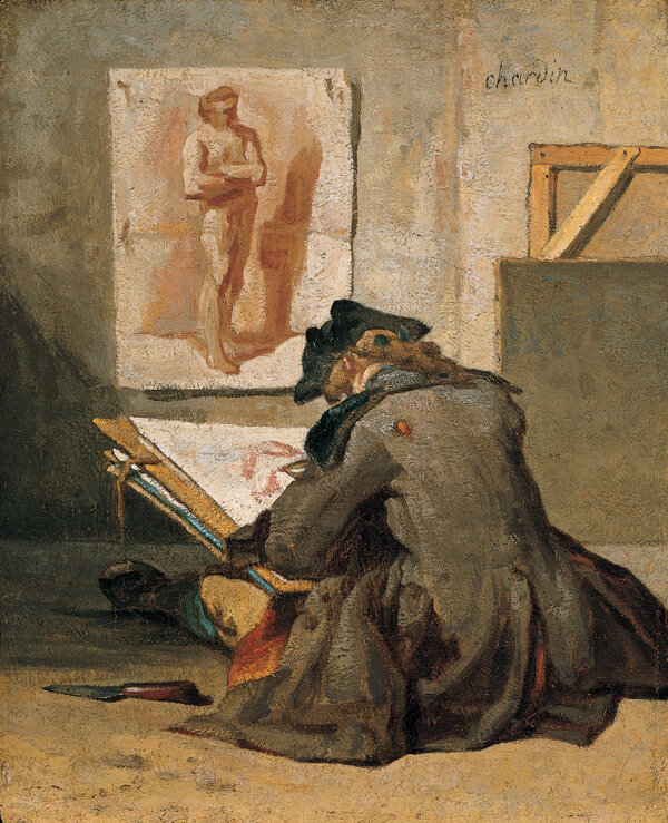 painting young student chardin